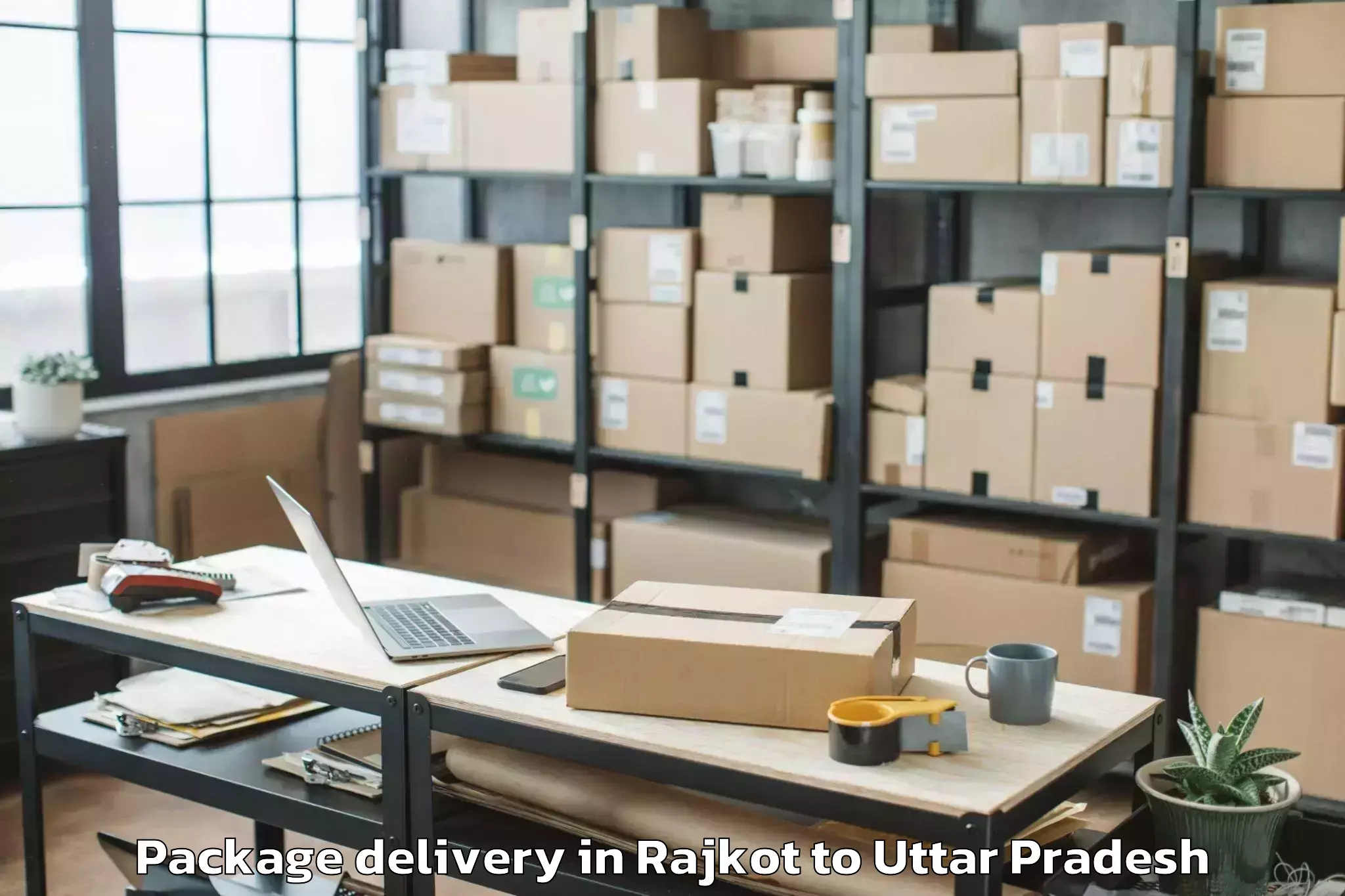 Book Rajkot to Garautha Package Delivery Online